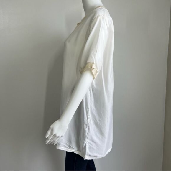 Johnny Was Short Sleeve Cream Tunic - S - Picture 4 of 8